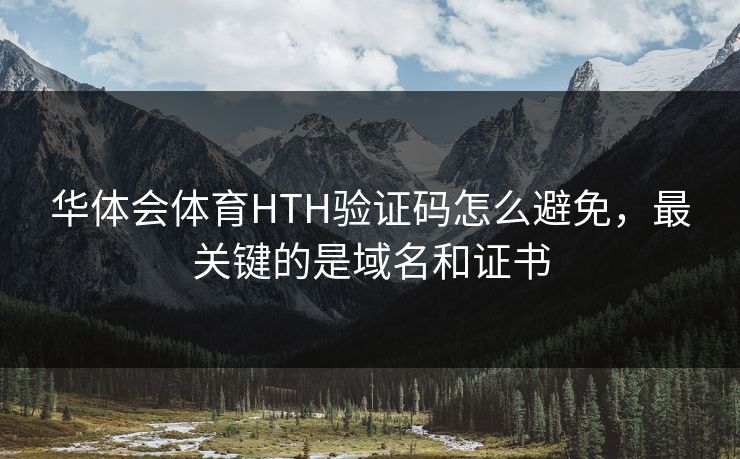 华体会体育HTH验证码怎么避免，最关键的是域名和证书
